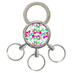 Bright Multicolored Abstract Print 3-ring Key Chain by dflcprintsclothing