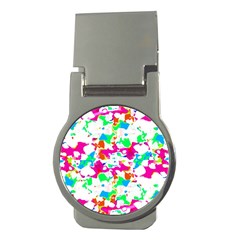 Bright Multicolored Abstract Print Money Clips (round)  by dflcprintsclothing