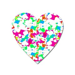 Bright Multicolored Abstract Print Heart Magnet