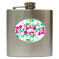 Bright Multicolored Abstract Print Hip Flask (6 Oz) by dflcprintsclothing