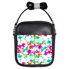 Bright Multicolored Abstract Print Girls Sling Bag