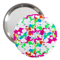 Bright Multicolored Abstract Print 3  Handbag Mirrors