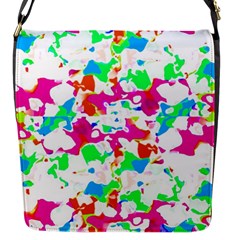 Bright Multicolored Abstract Print Flap Closure Messenger Bag (s) by dflcprintsclothing