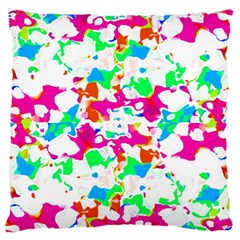 Bright Multicolored Abstract Print Large Flano Cushion Case (one Side) by dflcprintsclothing