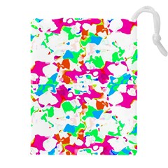 Bright Multicolored Abstract Print Drawstring Pouch (4xl)