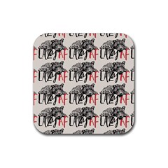 Lazy Af Panther - Lazy Fool Leopard Rubber Coaster (square)  by DinzDas