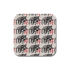 Lazy Af Panther - Lazy Fool Leopard Rubber Square Coaster (4 Pack)  by DinzDas