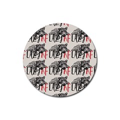 Lazy Af Panther - Lazy Fool Leopard Rubber Coaster (round)  by DinzDas