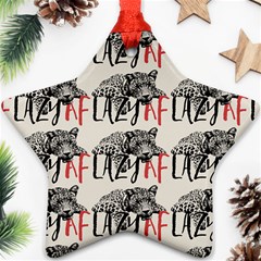 Lazy Af Panther - Lazy Fool Leopard Star Ornament (two Sides) by DinzDas