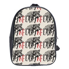 Lazy Af Panther - Lazy Fool Leopard School Bag (large) by DinzDas