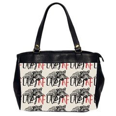 Lazy Af Panther - Lazy Fool Leopard Oversize Office Handbag (2 Sides) by DinzDas