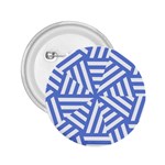 Geometric blue and white lines, stripes pattern 2.25  Buttons Front