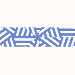 Geometric Blue And White Lines, Stripes Pattern Large Bar Mats by Casemiro