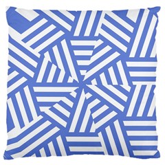 Geometric Blue And White Lines, Stripes Pattern Standard Flano Cushion Case (one Side) by Casemiro