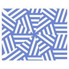 Geometric Blue And White Lines, Stripes Pattern Double Sided Flano Blanket (medium)  by Casemiro