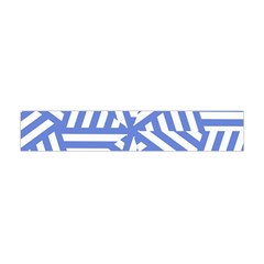 Geometric Blue And White Lines, Stripes Pattern Flano Scarf (mini) by Casemiro