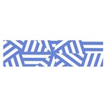 Geometric blue and white lines, stripes pattern Satin Scarf (Oblong) Front