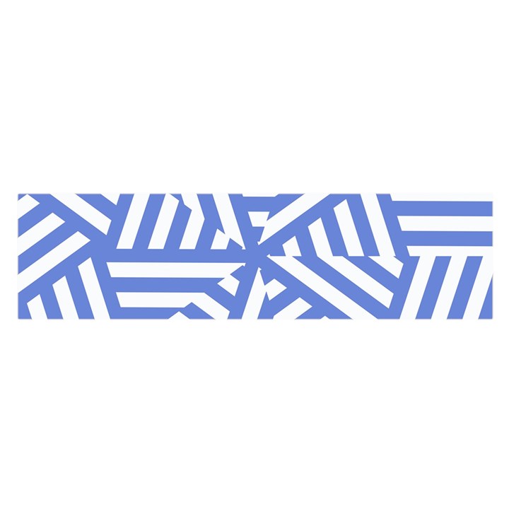 Geometric blue and white lines, stripes pattern Satin Scarf (Oblong)