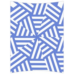 Geometric Blue And White Lines, Stripes Pattern Back Support Cushion by Casemiro