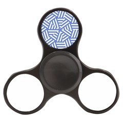 Geometric Blue And White Lines, Stripes Pattern Finger Spinner by Casemiro