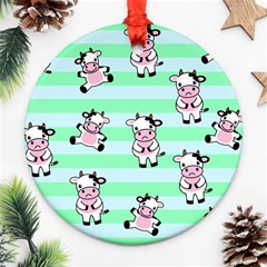 Cow Pattern Ornament (round) by designsbymallika