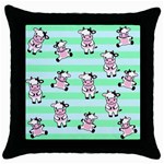 Cow Pattern Throw Pillow Case (Black) Front