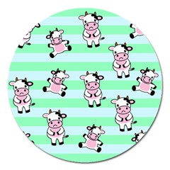 Cow Pattern Magnet 5  (round) by designsbymallika