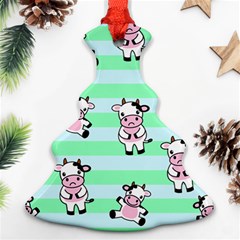 Cow Pattern Christmas Tree Ornament (two Sides) by designsbymallika