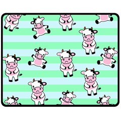 Cow Pattern Double Sided Fleece Blanket (medium)  by designsbymallika