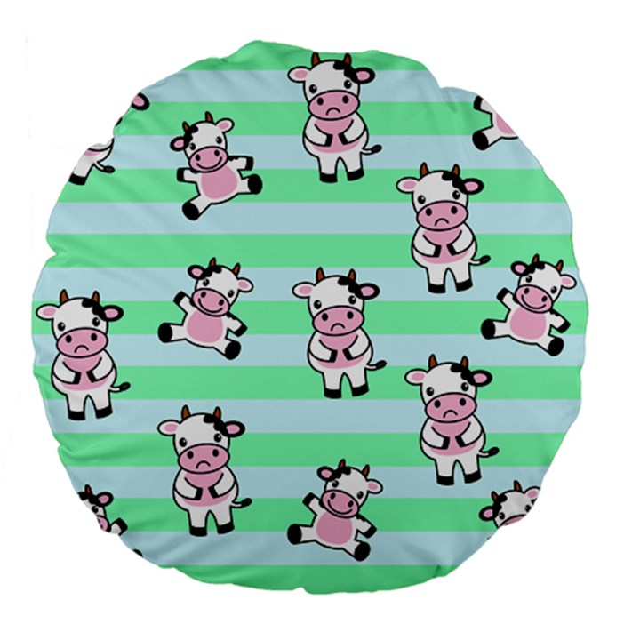 Cow Pattern Large 18  Premium Flano Round Cushions