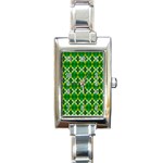 St Patricks Pattern Rectangle Italian Charm Watch Front