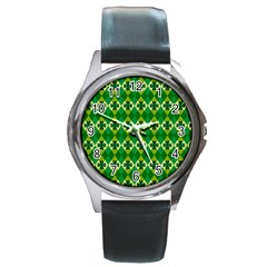 St Patricks Pattern Round Metal Watch by designsbymallika