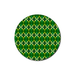 St Patricks Pattern Rubber Coaster (round)  by designsbymallika