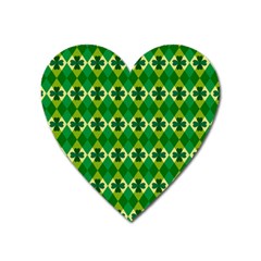 St Patricks Pattern Heart Magnet by designsbymallika