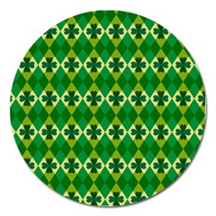 St Patricks Pattern Magnet 5  (round) by designsbymallika