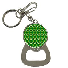 St Patricks Pattern Bottle Opener Key Chain by designsbymallika