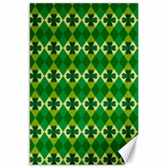 St Patricks Pattern Canvas 24  X 36  by designsbymallika