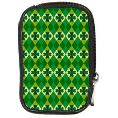 St Patricks Pattern Compact Camera Leather Case by designsbymallika