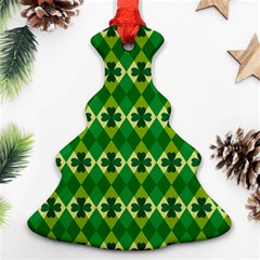 St Patricks Pattern Christmas Tree Ornament (two Sides) by designsbymallika