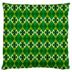 St Patricks Pattern Large Cushion Case (two Sides) by designsbymallika