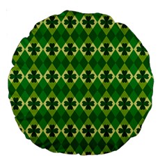 St Patricks Pattern Large 18  Premium Round Cushions by designsbymallika