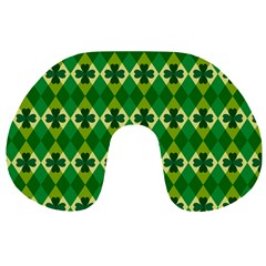 St Patricks Pattern Travel Neck Pillow by designsbymallika