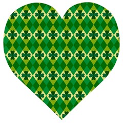 St Patricks Pattern Wooden Puzzle Heart by designsbymallika