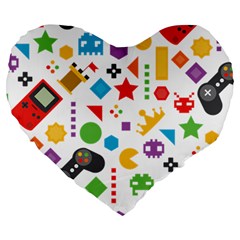 Gamer Large 19  Premium Heart Shape Cushions by designsbymallika