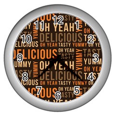 When Food Is Love Wall Clock (silver) by designsbymallika