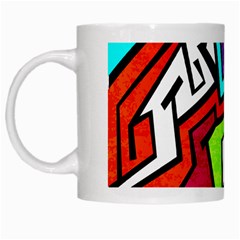 Graffitti Pattern White Mugs by designsbymallika