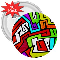 Graffitti Pattern 3  Buttons (10 Pack) 