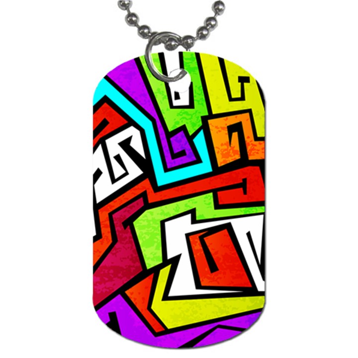 Graffitti Pattern Dog Tag (One Side)