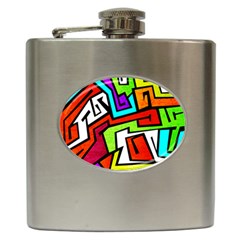 Graffitti Pattern Hip Flask (6 Oz) by designsbymallika