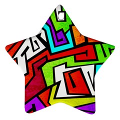 Graffitti Pattern Star Ornament (two Sides) by designsbymallika